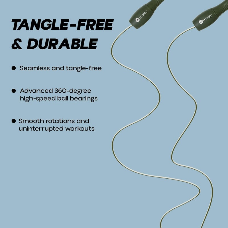 KONEX Skipping Rope for Men and Women Jumping Rope (Black) - Image 2